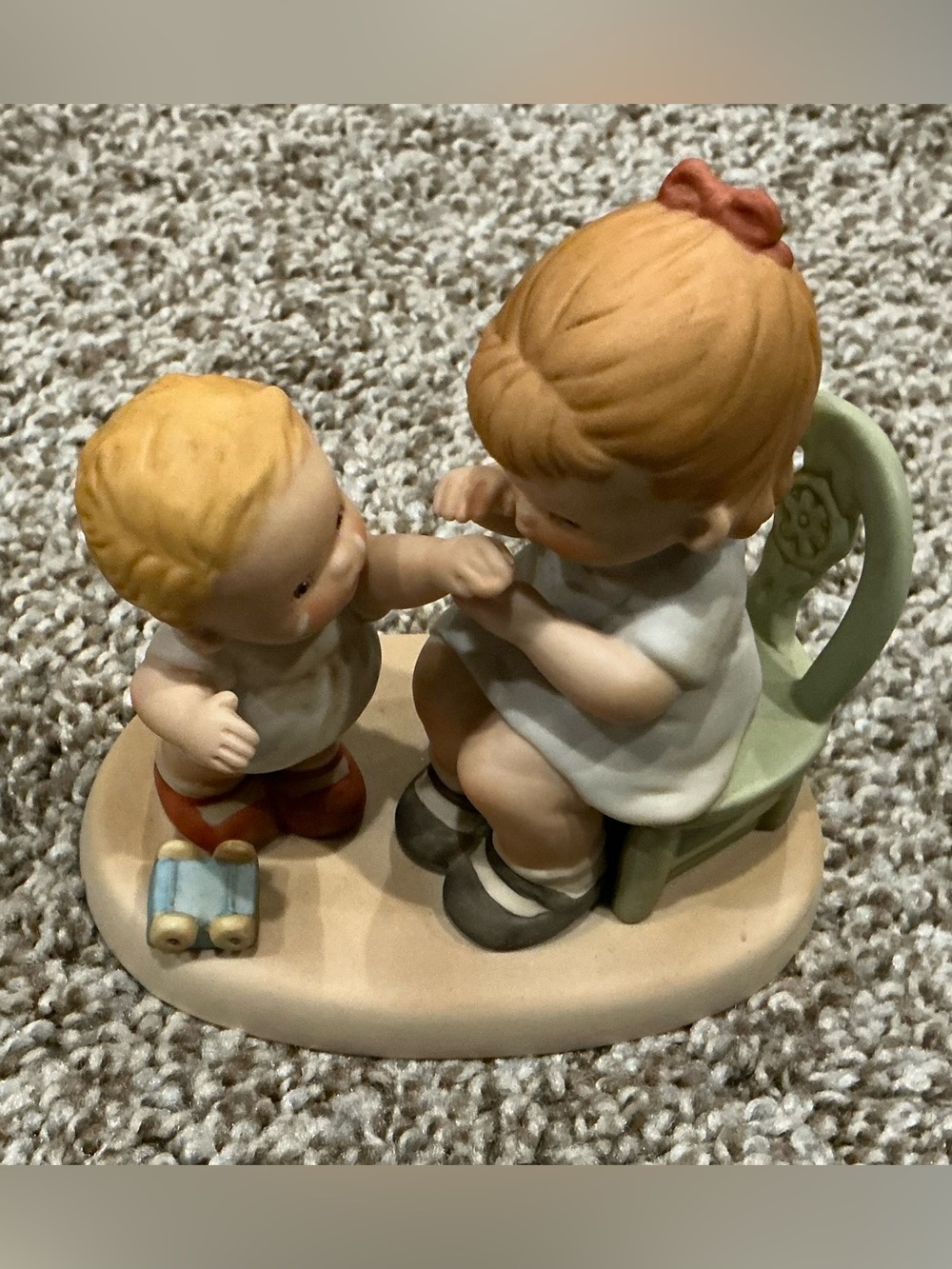 Memories of yesterday- Porcelain Figurine of Two Children in Pastel Colors